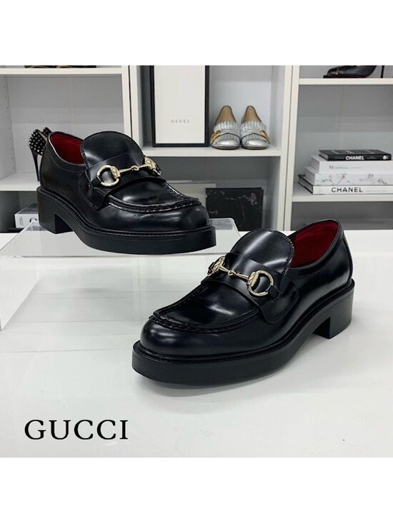 Gucci Shoes - Gucci Horsebit Leather Loafers Black